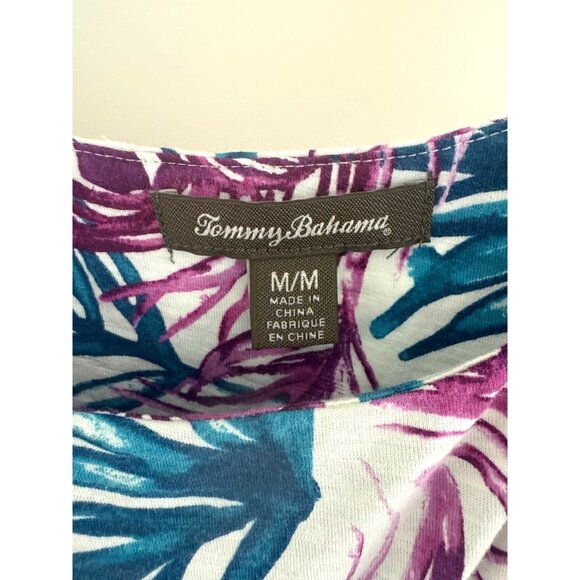 Tommy Bahama Fronds Of A Feather Tank Dress Size M Peacock Palm Print Empire - Picture 4 of 5